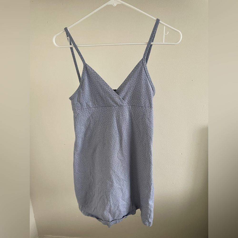 Brandy Melville Daisy Floral Mini Dress Blue/White (One Size)